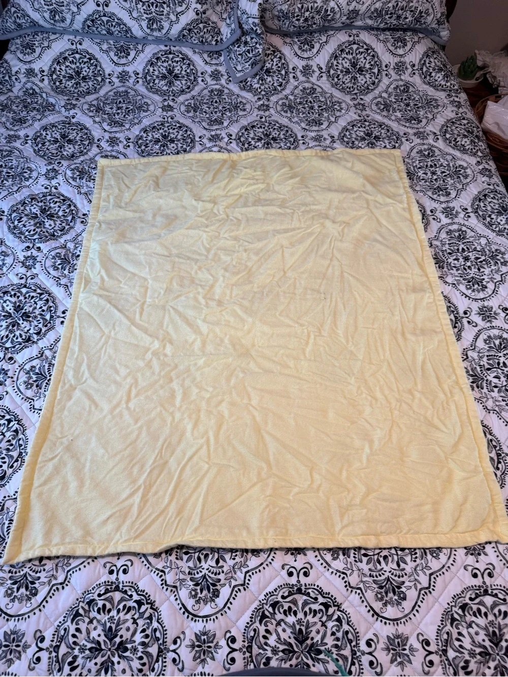 Baby Alphabet Teddy Quilted Blanket - Yellow Trim